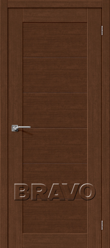 Межкомнатная глухая дверь евро шпон Легно-21 Brown Oak