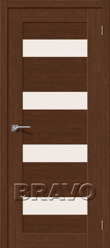 Межкомнатная дверь со стеклом Легно-23 Brown Oak