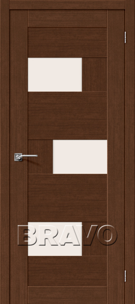 Межкомнатная дверь со стеклом Легно-39 Brown Oak