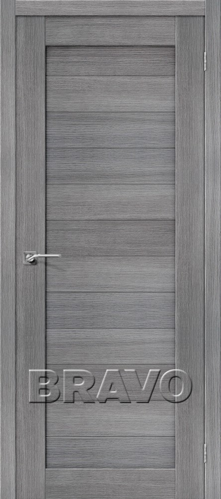 Межкомнатная дверь с эко шпоном Порта-21 ПГ Grey Veralinga