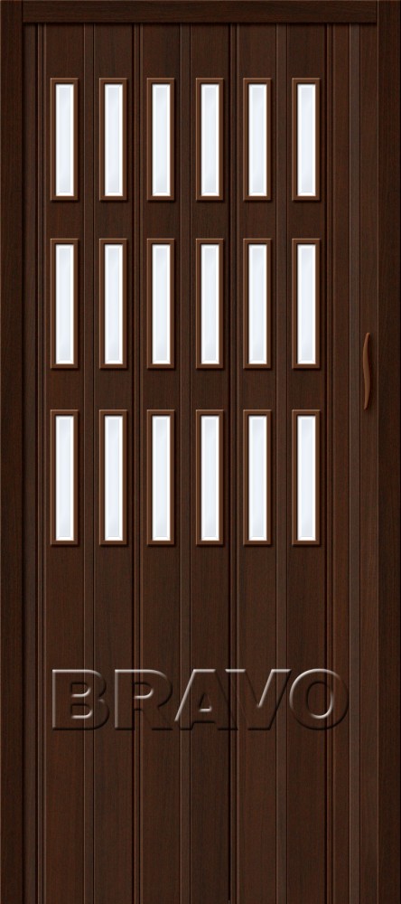 Межкомнатная раздвижная дверь (Гармошка) Браво-018 венге